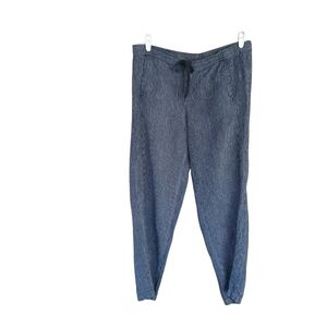 J. Jill Navy Pinstripe Linen Pants Medium